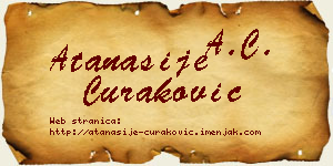 Atanasije Curaković vizit kartica
